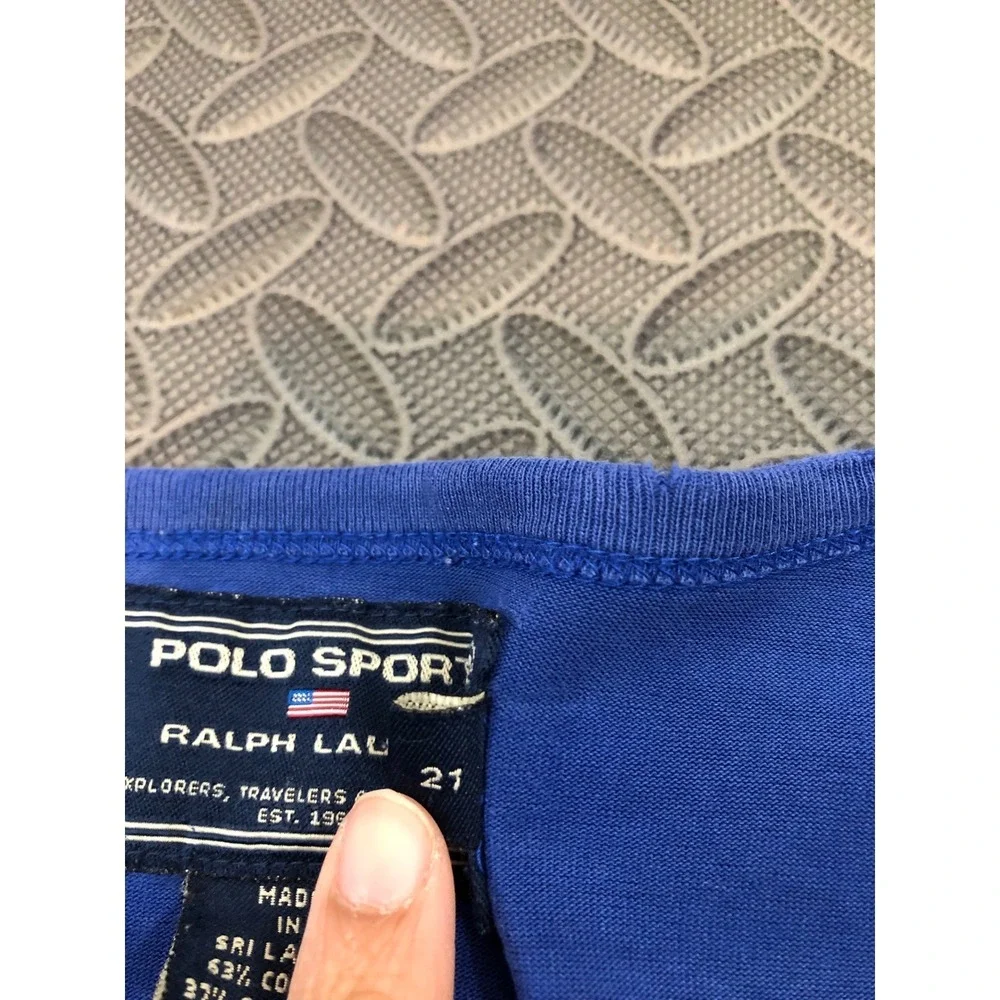 Polo Sport Ralph Lauren Long Sleeve T-Shirt Mens XL Blue Graphic PSRL 1967